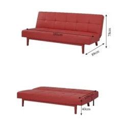 Tbs Banquette Convertible Clic-clac 2 Places - Simili Rouge - L 178 X P 89... -Vente-unique shop banquette convertible clic clac 2 places simili rouge l 178 x p 89 x h 78 cm jenny 14070032 39073294 1140x1140