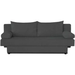 Marque Generique Banquette Convertible PIRY 3 Places - Tissu Gris - Classique - L 187 X...