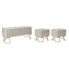 Banquette DKD Home Decor Beige Doré Métal (108 X 41 X 47 Cm)