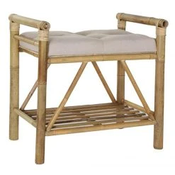 Pegane Banquette En Bambou Coloris Beige/Marron - Longueur 55 X Profondeur 36...