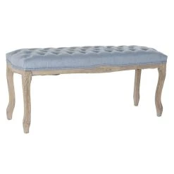 Pegane Banquette En Bois De Caoutchouc Coloris Bleu- Longueur 110 X Profondeu...