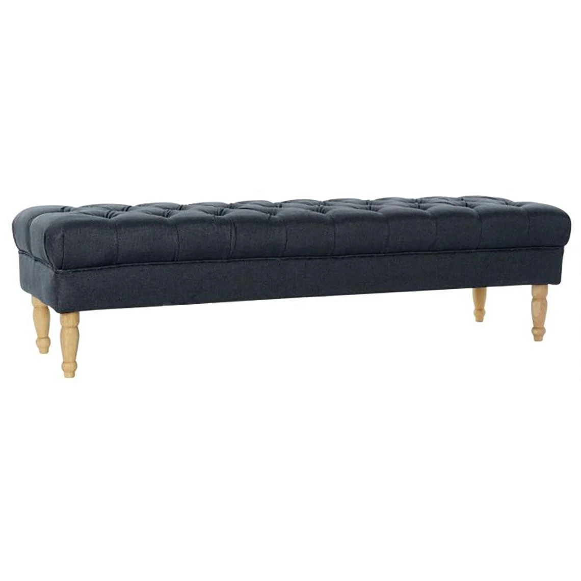 Pegane Banquette En Bois De Caoutchouc / Polyester Coloris Bleu - Longueur 15... 3 Pegane Banquette En Bois De Caoutchouc / Polyester Coloris Bleu - Longueur 15...