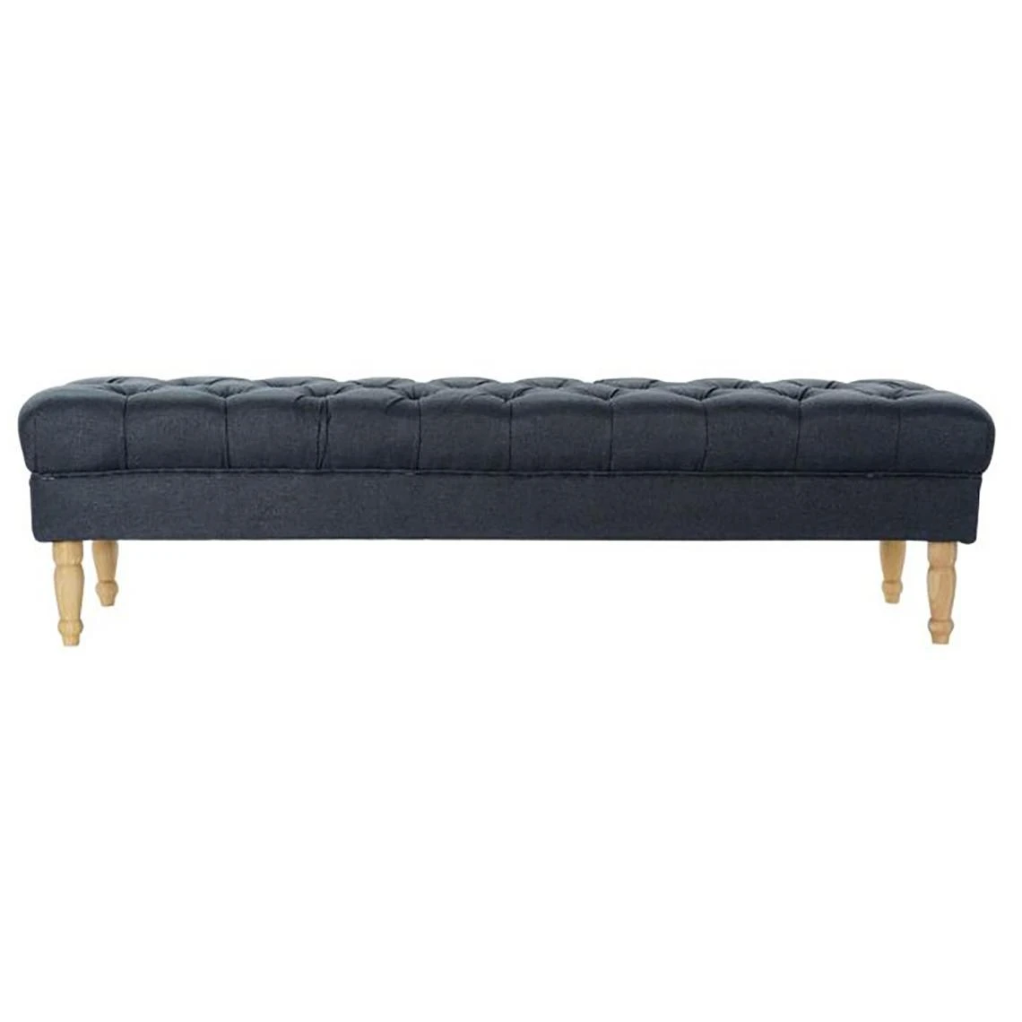Pegane Banquette En Bois De Caoutchouc / Polyester Coloris Bleu - Longueur 15... 4 Pegane Banquette En Bois De Caoutchouc / Polyester Coloris Bleu - Longueur 15... – Image 2