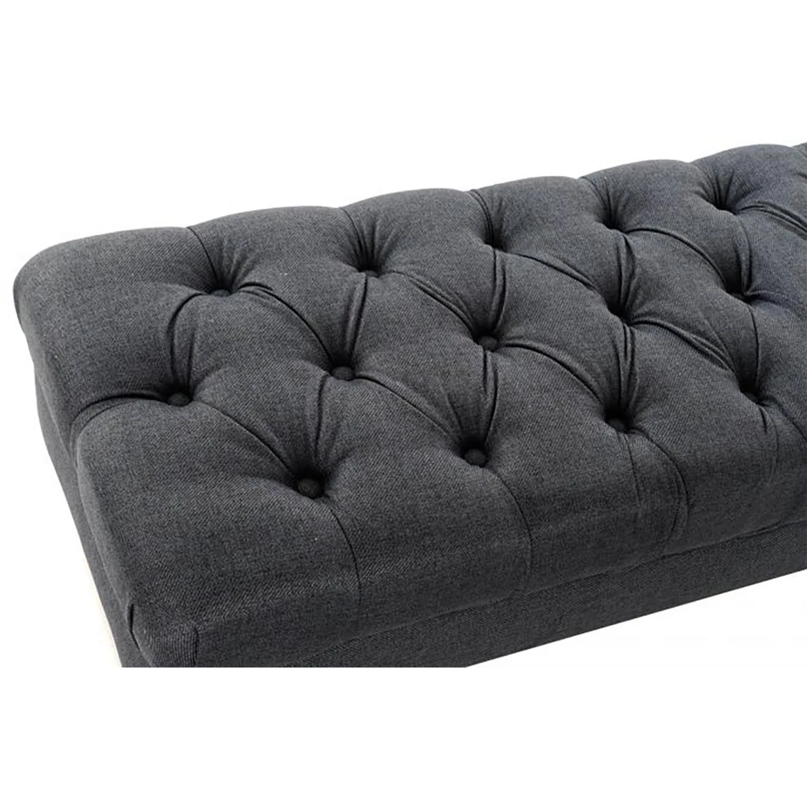 Pegane Banquette En Bois De Caoutchouc / Polyester Coloris Bleu - Longueur 15... 7 Pegane Banquette En Bois De Caoutchouc / Polyester Coloris Bleu - Longueur 15... – Image 5