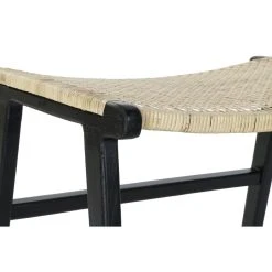 Pegane Banquette En Bois De Teck Noir Et Rotin Coloris Naturel - Longueur 65... -Vente-unique shop banquette en bois de teck noir et rotin coloris naturel longueur65 x profondeur47 x hauteur40 cm 13499574 36971582 1140x1140