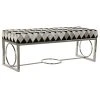 Pegane Banquette En Cuir Coloris Blanc Et Pieds En Acier - Longueur 122 X Pro...