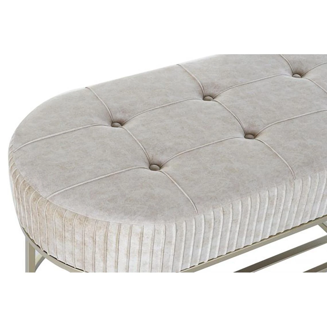 Pegane Banquette En Métal Coloris Beige Et Pieds Doré- Longueur 100 X Profo... 6 Pegane Banquette En Métal Coloris Beige Et Pieds Doré- Longueur 100 X Profo... – Image 4