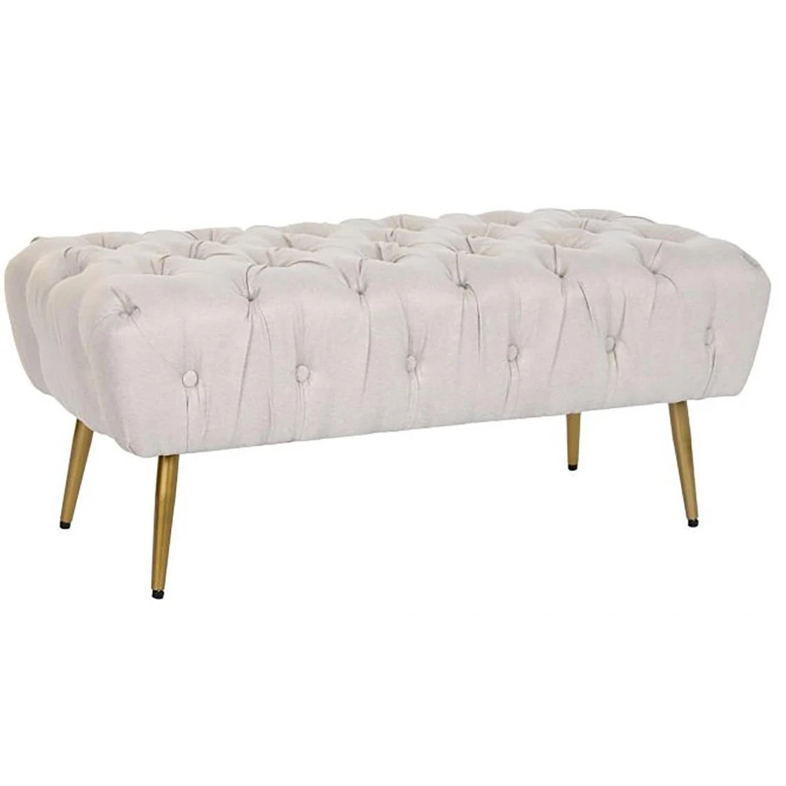Pegane Banquette En Métal Coloris Beige Et Pieds Doré- Longueur 103 X Profo... 3 Pegane Banquette En Métal Coloris Beige Et Pieds Doré- Longueur 103 X Profo...