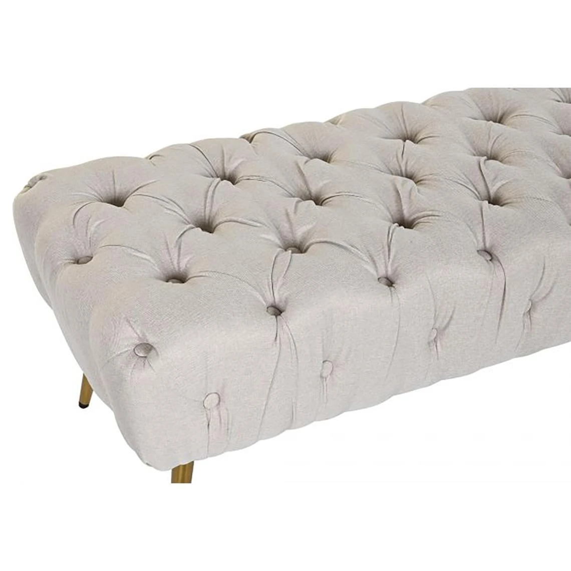 Pegane Banquette En Métal Coloris Beige Et Pieds Doré- Longueur 103 X Profo... 4 Pegane Banquette En Métal Coloris Beige Et Pieds Doré- Longueur 103 X Profo... – Image 2