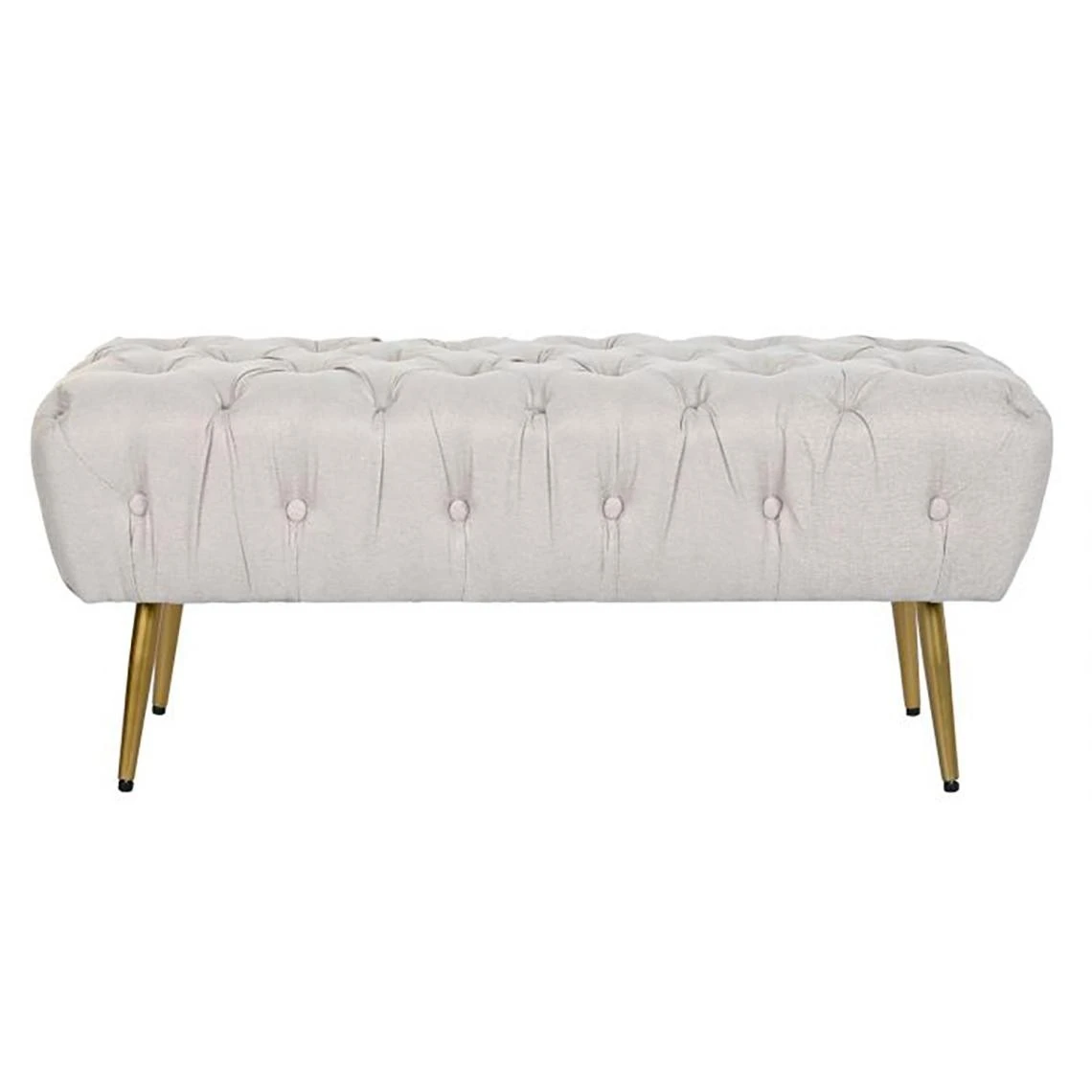 Pegane Banquette En Métal Coloris Beige Et Pieds Doré- Longueur 103 X Profo... 7 Pegane Banquette En Métal Coloris Beige Et Pieds Doré- Longueur 103 X Profo... – Image 5
