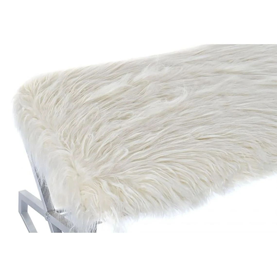 Pegane Banquette En Métal Coloris Blanc Et Pieds Argenté - Longueur 120 X P... 4 Pegane Banquette En Métal Coloris Blanc Et Pieds Argenté - Longueur 120 X P... – Image 2