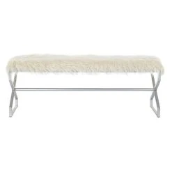 Pegane Banquette En Métal Coloris Blanc Et Pieds Argenté - Longueur 120 X P... 11 Pegane Banquette En Métal Coloris Blanc Et Pieds Argenté - Longueur 120 X P... -Vente-unique shop banquette en metal coloris blanc et pieds argente longueur 120 x profondeur 40 x hauteur 45 cm 13600842 37357894 1140x1140