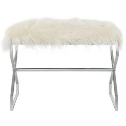 Pegane Banquette En Métal Coloris Blanc Et Pieds Argenté- Longueur 60 X Pro... -Vente-unique shop banquette en metal coloris blanc et pieds argente longueur 60 x profondeur 40 x hauteur 45 cm 13600934 37358324 1140x1140