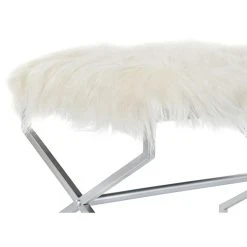 Pegane Banquette En Métal Coloris Blanc Et Pieds Argenté- Longueur 60 X Pro... -Vente-unique shop banquette en metal coloris blanc et pieds argente longueur 60 x profondeur 40 x hauteur 45 cm 13600934 37358330 1140x1140