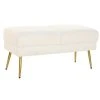 Pegane Banquette En Métal Coloris Blanc Et Pieds Doré- Longueur 106 X Profo...