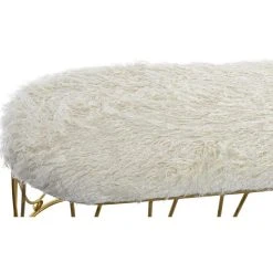 Pegane Banquette En Métal Coloris Blanc Et Pieds Doré- Longueur 91 X Profon... -Vente-unique shop banquette en metal coloris blanc et pieds dore longueur 91 x profondeur 40 x hauteur 46 cm 13600886 37358100 1140x1140