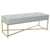 Pegane Banquette En Métal Coloris Bleu Ciel Et Pieds Doré- Longueur 119 X P... -Vente-unique shop banquette en metal coloris bleu ciel et pieds dore longueur 119 x profondeur 45 x hauteur 43 cm 13600874 37358034 1140x1140