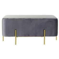 Pegane Banquette En Métal Coloris Gris Et Pieds Doré - Longueur 91 X Profon... -Vente-unique shop banquette en metal coloris gris et pieds dore longueur 91 x profondeur 465 x hauteur 42 cm 13600864 37357990 1140x1140
