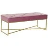 Pegane Banquette En Métal Coloris Rose Et Pieds Doré- Longueur 120 X Profon... -Vente-unique shop banquette en metal coloris rose et pieds dore longueur 120 x profondeur 45 x hauteur 45 cm 13600914 37358226 1140x1140