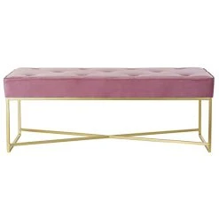 Pegane Banquette En Métal Coloris Rose Et Pieds Doré- Longueur 120 X Profon... -Vente-unique shop banquette en metal coloris rose et pieds dore longueur 120 x profondeur 45 x hauteur 45 cm 13600914 37358234 1140x1140