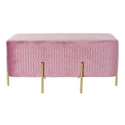 Pegane Banquette En Métal Et Polyester Coloris Rose - Longueur 91 X Profonde... -Vente-unique shop banquette en metal et polyester coloris rose longueur 91 x profondeur 465 x hauteur 42 cm 13600988 37358578 1140x1140
