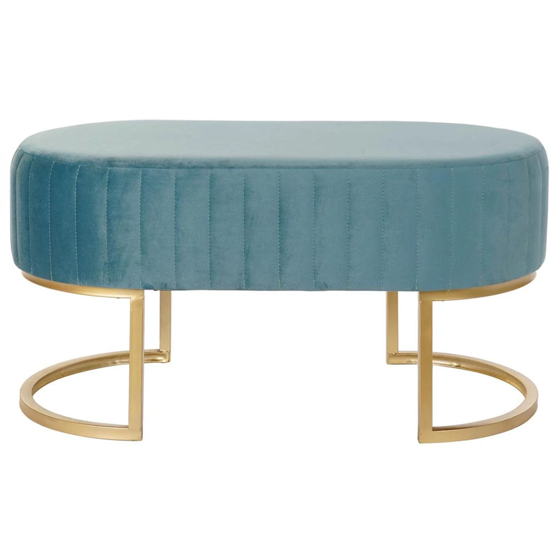 Pegane Banquette En Métal Et Velours Bleu - Longueur 90 X Profondeur 50 X Ha... 4 Pegane Banquette En Métal Et Velours Bleu - Longueur 90 X Profondeur 50 X Ha... – Image 2