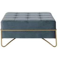 Pegane Banquette En Métal Et Velours Coloris Bleu Et Pieds Doré - Longueur ... -Vente-unique shop banquette en metal et velours coloris bleu et pieds dore longueur 80 x profondeur 80 x hauteur 42 cm 13600898 37358152 1140x1140