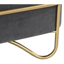 Pegane Banquette En Métal Et Velours Coloris Gris Et Pieds Doré - Longueur ... -Vente-unique shop banquette en metal et velours coloris gris et pieds dore longueur 72 x profondeur 39 x hauteur 39 cm 13600946 37358386 1140x1140