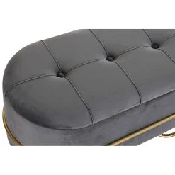 Pegane Banquette En Métal Et Velours Coloris Gris Et Pieds Doré - Longueur ... -Vente-unique shop banquette en metal et velours coloris gris et pieds dore longueur 72 x profondeur 39 x hauteur 39 cm 13600946 37358388 1140x1140