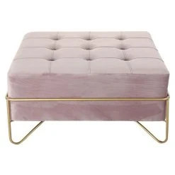Pegane Banquette En Métal Et Velours Coloris Rose Et Pieds Doré - Longueur ... -Vente-unique shop banquette en metal et velours coloris rose et pieds dore longueur 80 x profondeur 80 x hauteur 42 cm 13600850 37357926 1140x1140
