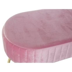 Pegane Banquette En Métal Et Velours Rose - Longueur 90 X Profondeur 50 X Ha... -Vente-unique shop banquette en metal et velours rose longueur 90 x profondeur 50 x hauteur 45 cm 13499610 36971740 1140x1140