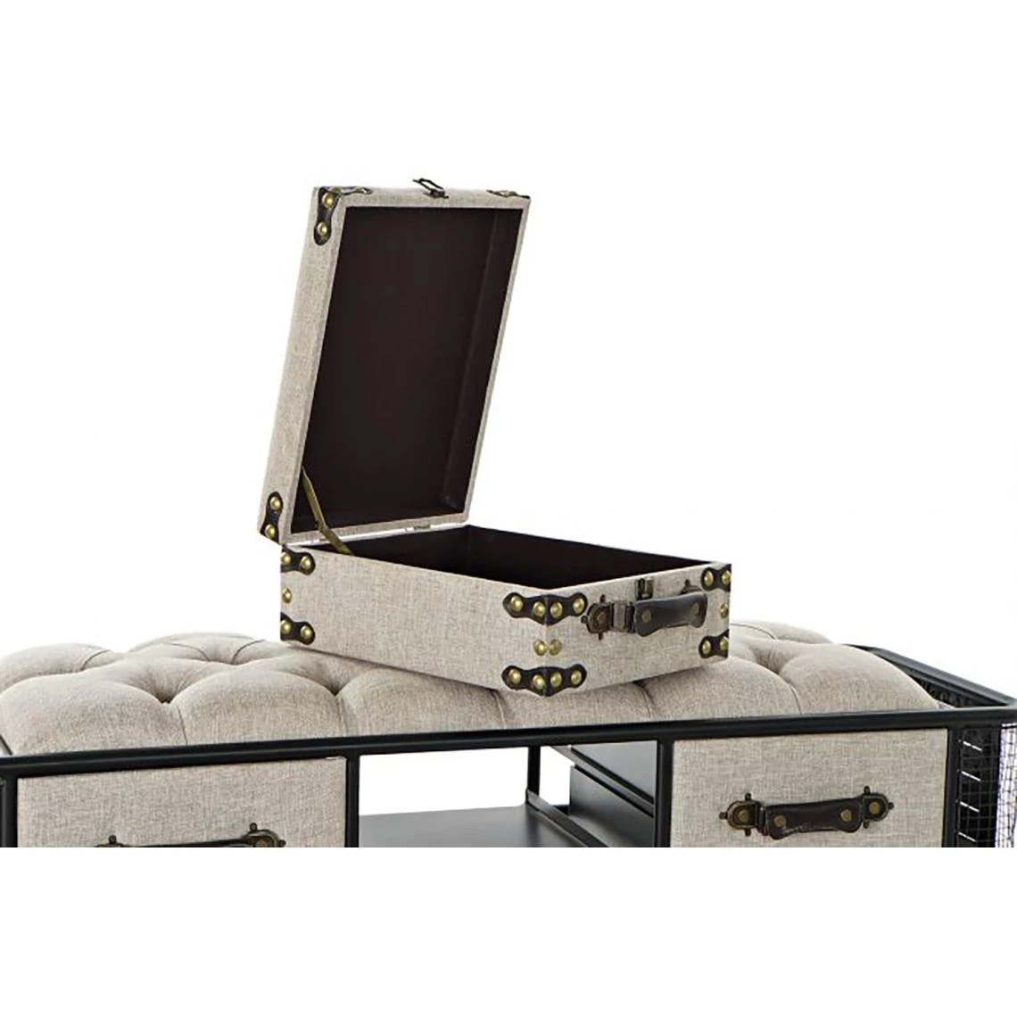 Pegane Banquette En PU Avec 2 Tiroirs Coloris Beige - Longueur 120 X Profonde... 7 Pegane Banquette En PU Avec 2 Tiroirs Coloris Beige - Longueur 120 X Profonde... – Image 5