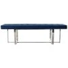 Pegane Banquette En Velours Bleu Et Pieds En Acier - Longueur 150 X Profondeu... -Vente-unique shop banquette en velours bleu et pieds en acier longueur 150 x profondeur 45 x hauteur 45 cm 13600978 37358528 1140x1140