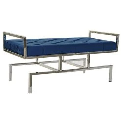 Pegane Banquette En Velours Bleu Et Pieds En Acier - Longueur 97 X Profondeur... -Vente-unique shop banquette en velours bleu et pieds en acier longueur 97 x profondeur 44 x hauteur 46 cm 13600966 37358474 1140x1140