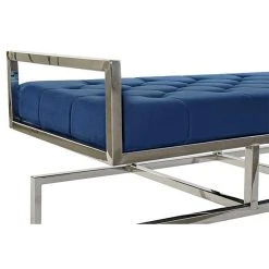 Pegane Banquette En Velours Bleu Et Pieds En Acier - Longueur 97 X Profondeur... -Vente-unique shop banquette en velours bleu et pieds en acier longueur 97 x profondeur 44 x hauteur 46 cm 13600966 37358476 1140x1140