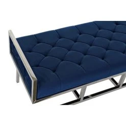Pegane Banquette En Velours Bleu Et Pieds En Acier - Longueur 97 X Profondeur... -Vente-unique shop banquette en velours bleu et pieds en acier longueur 97 x profondeur 44 x hauteur 46 cm 13600966 37358480 1140x1140
