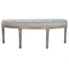 Pegane Banquette En Velours Et Bois De Caoutchouc Coloris Gris Clair / Nature...
