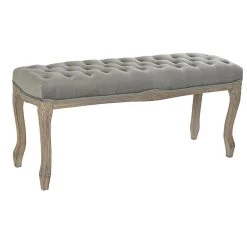 Pegane Banquette En Velours Et Bois De Caoutchouc Coloris Gris - Longueur 112...