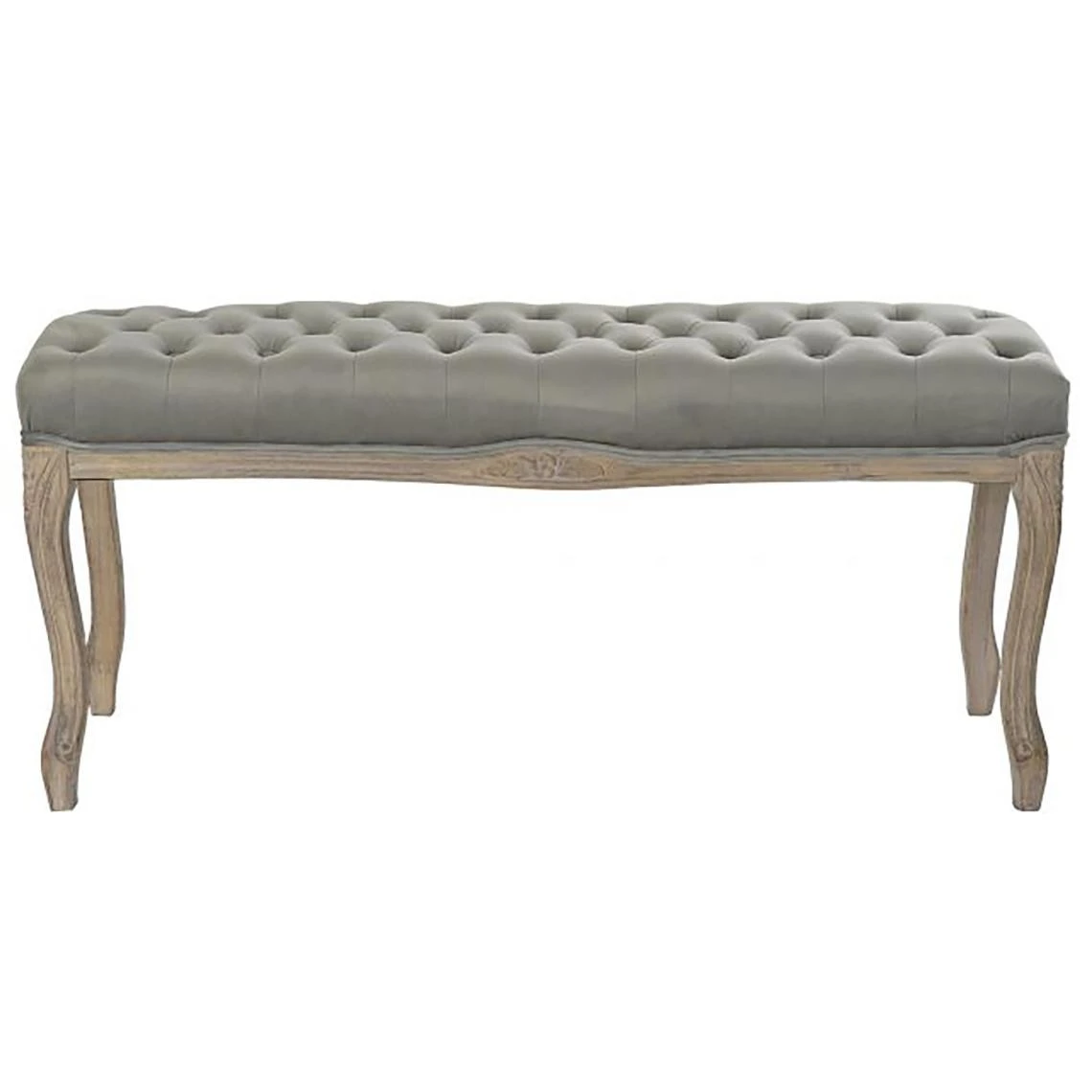 Pegane Banquette En Velours Et Bois De Caoutchouc Coloris Gris - Longueur 112... 4 Pegane Banquette En Velours Et Bois De Caoutchouc Coloris Gris - Longueur 112... – Image 2