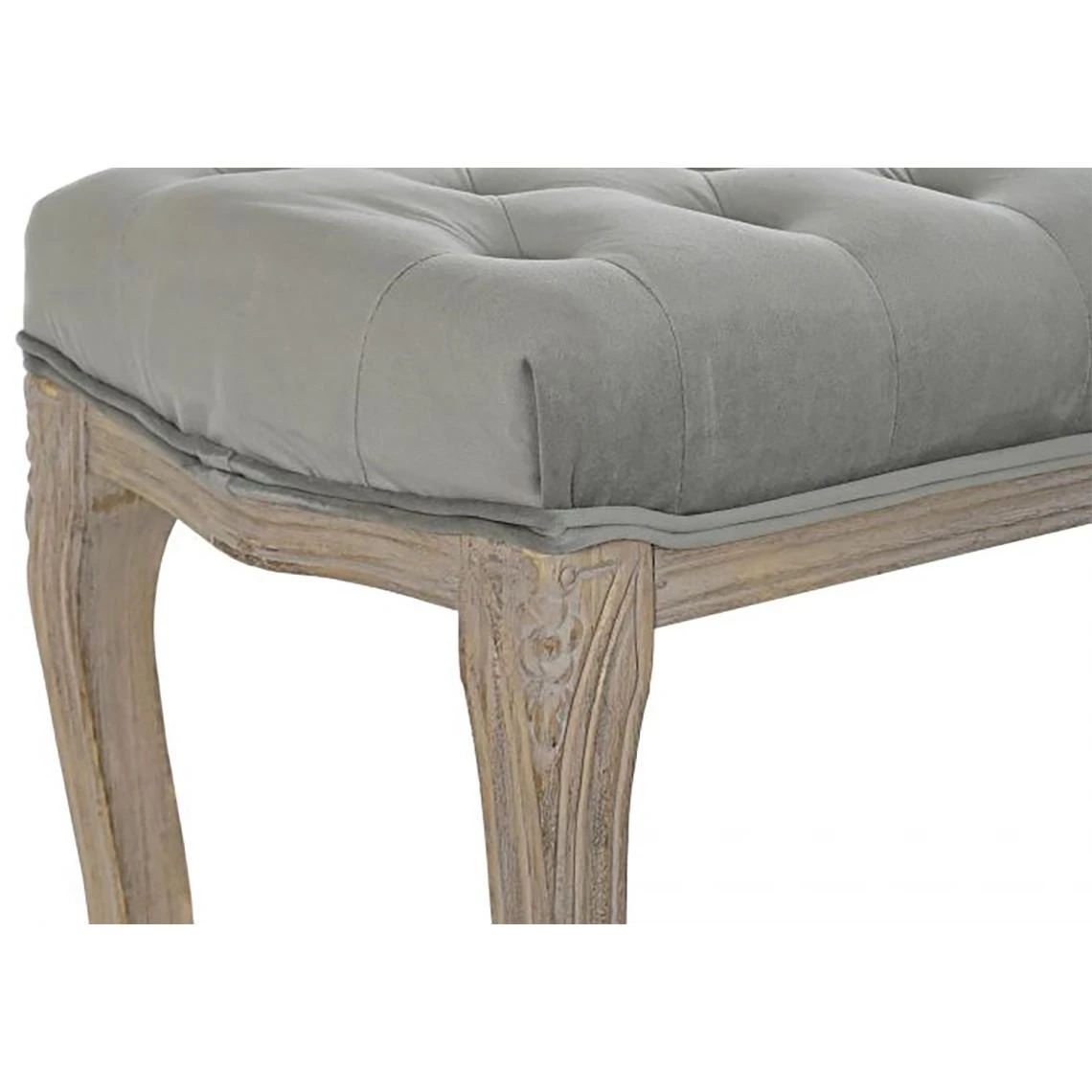 Pegane Banquette En Velours Et Bois De Caoutchouc Coloris Gris - Longueur 112... 5 Pegane Banquette En Velours Et Bois De Caoutchouc Coloris Gris - Longueur 112... – Image 3