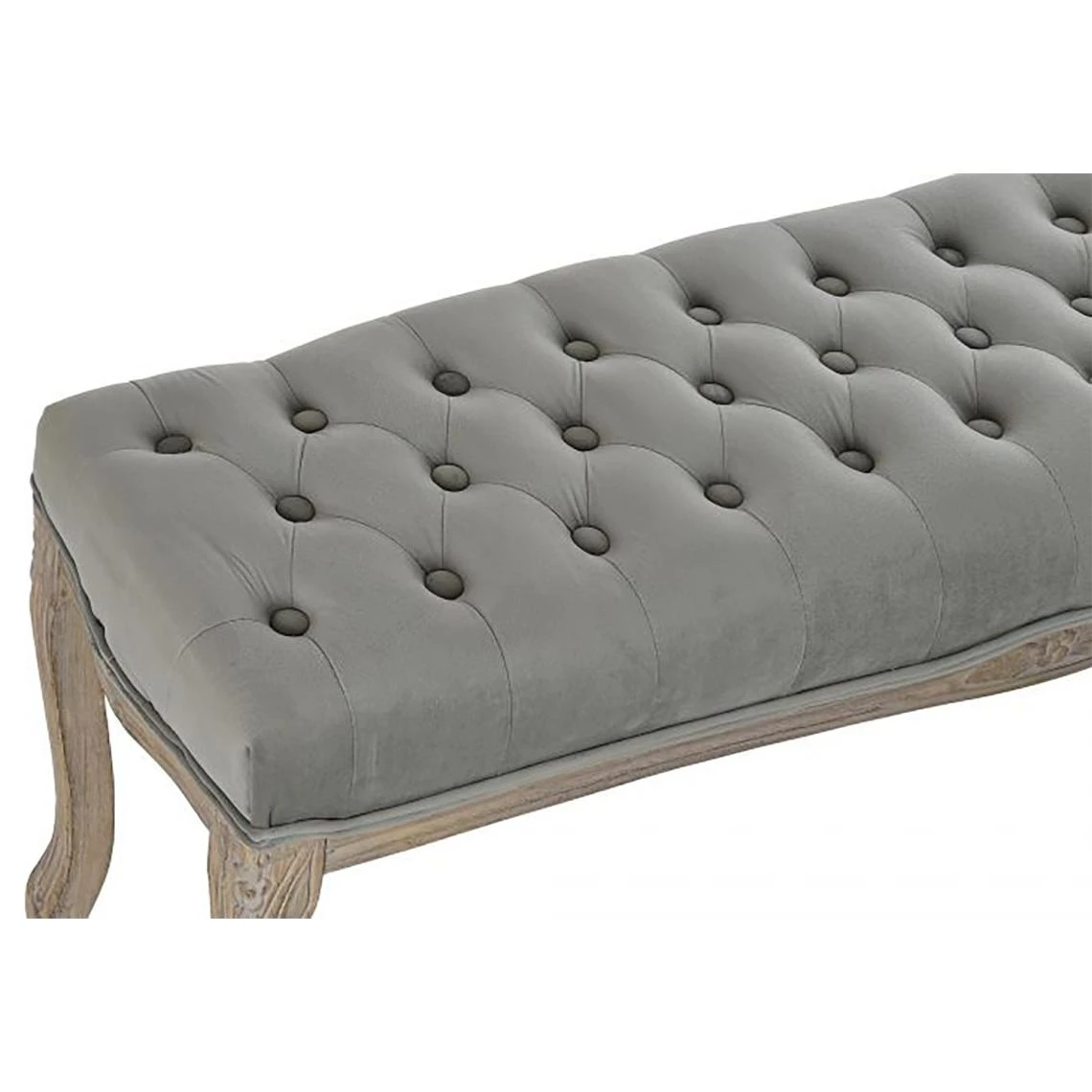 Pegane Banquette En Velours Et Bois De Caoutchouc Coloris Gris - Longueur 112... 7 Pegane Banquette En Velours Et Bois De Caoutchouc Coloris Gris - Longueur 112... – Image 5