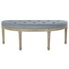 Pegane Banquette En Velours Et Bois De Caoutchouc Coloris Gris / Naturel - Lo...