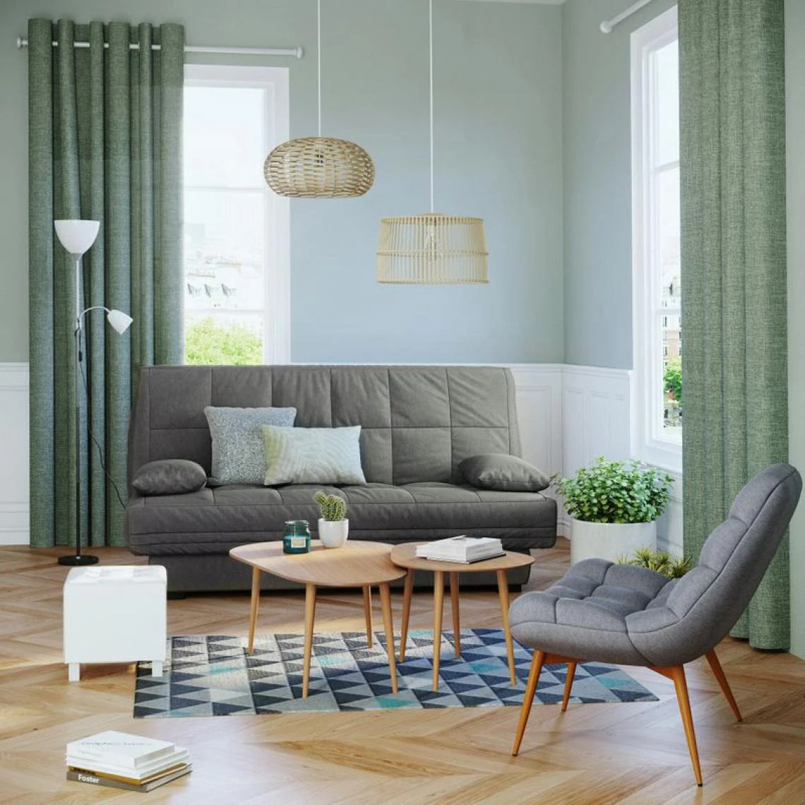 BUT Banquette Lit Clic Clac CARMEN Tissu Taupe 4 BUT Banquette Lit Clic Clac CARMEN Tissu Taupe – Image 2