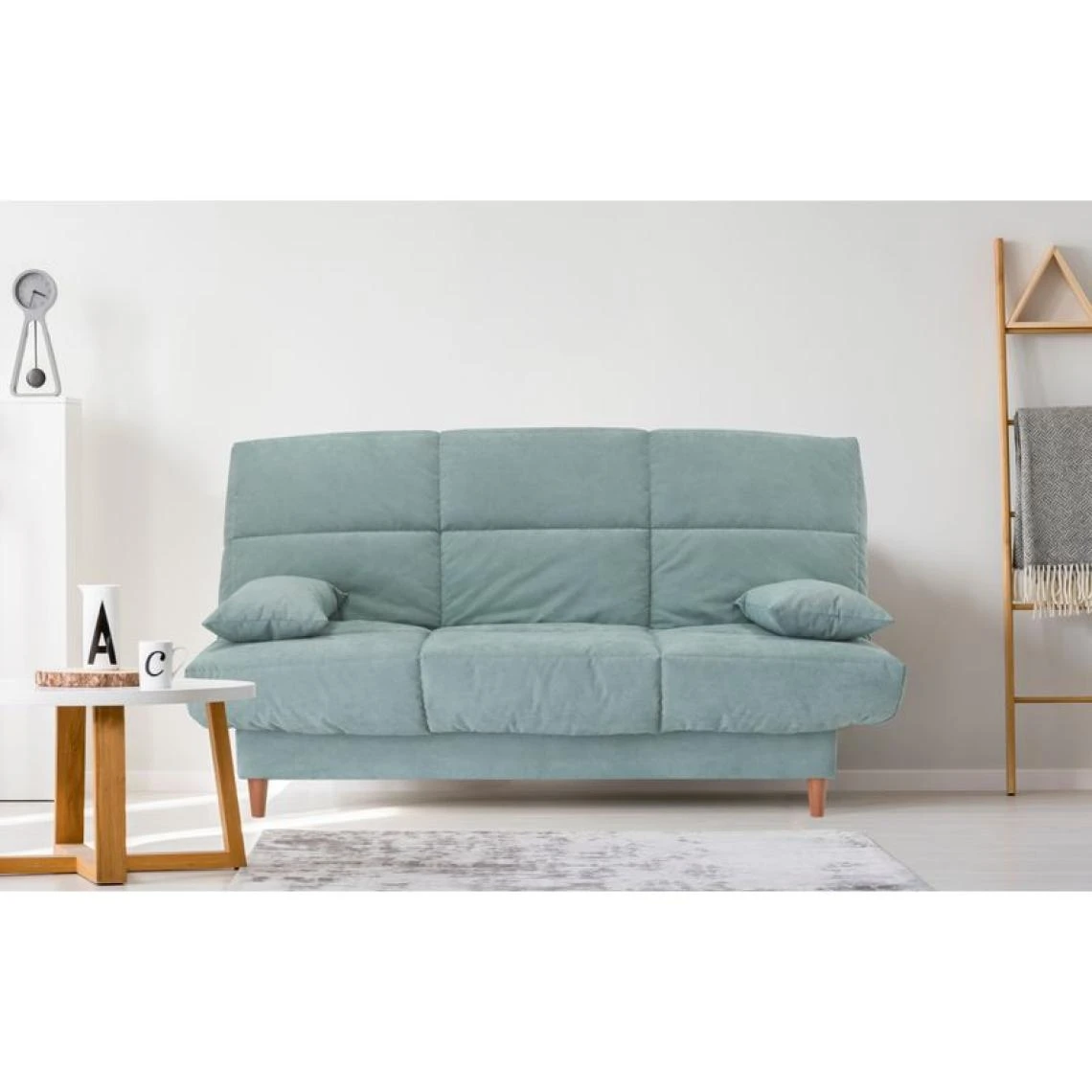 BUT Banquette Lit Clic Clac EMMA Vert Pieds Bois 4 BUT Banquette Lit Clic Clac EMMA Vert Pieds Bois – Image 2