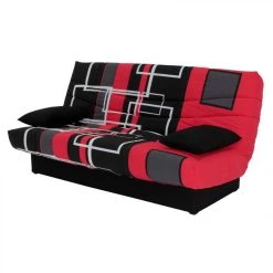BUT Banquette Lit Clic Clac PORTO Labyrinthe Noir Et Rouge -Vente-unique shop banquette lit clic clac porto labyrinthe noir et rouge 10686670 27826664 1140x1140