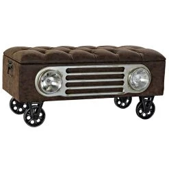 Pegane Banquette Voiture En Bois /PU Coloris Marron - Longueur 100 X Profonde...
