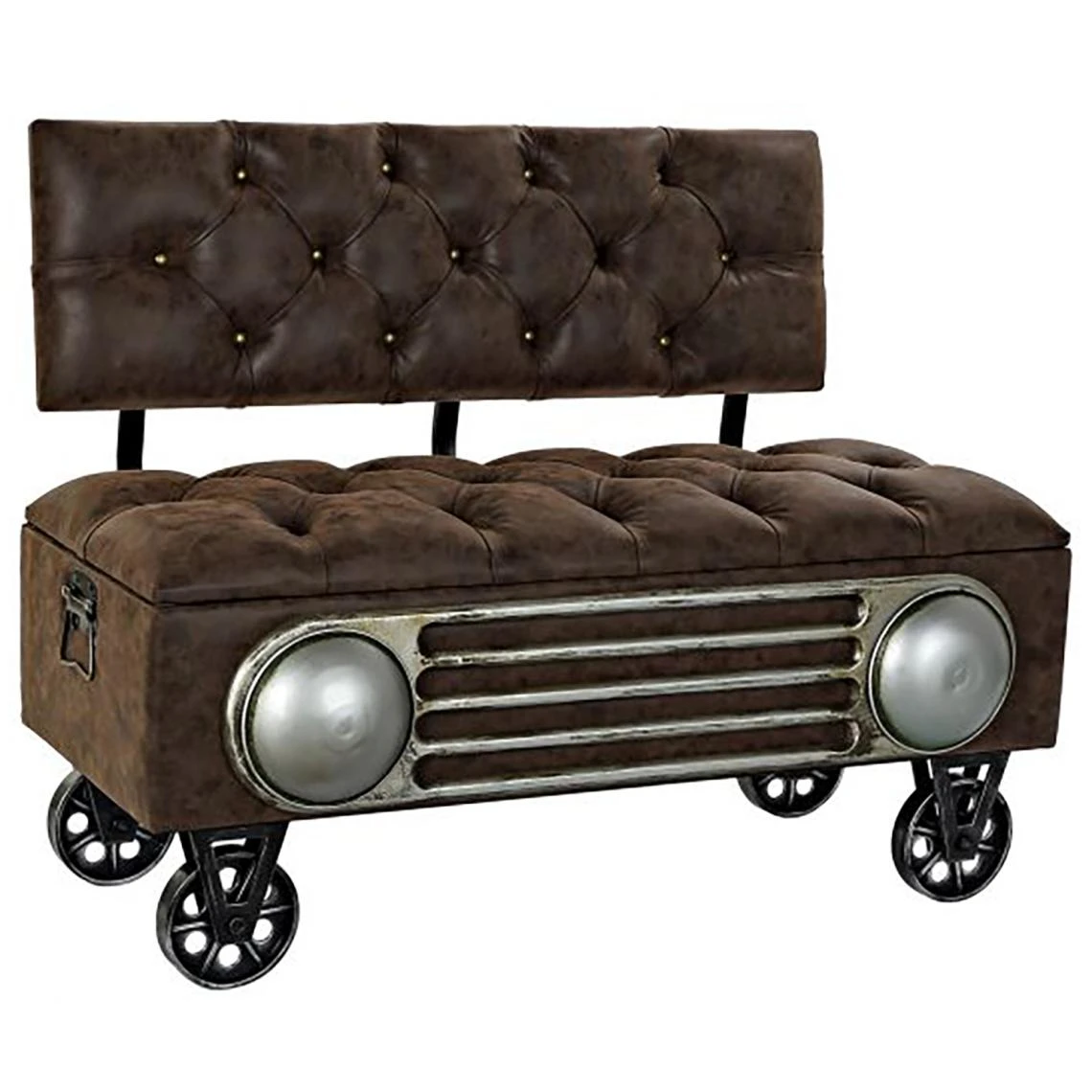 Pegane Banquette Voiture En Bois /PU Coloris Marron - Longueur 101 X Profonde... 3 Pegane Banquette Voiture En Bois /PU Coloris Marron - Longueur 101 X Profonde...