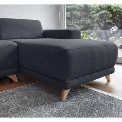 Bestmobilier Canapé D'angle Réversible Convertible 4 Places BELLA - Tissu Gris Fo... -Vente-unique shop bobochic bella canape d angle reversible convertible avec coffre 4 places tissu 4