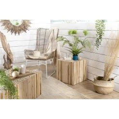 MACABANE Bout De Canapé Carré Bois Nature Branches Teck - CLEA -Vente-unique shop bout de canape carre bois nature branches teck clea design 1235687 2 1140x1140