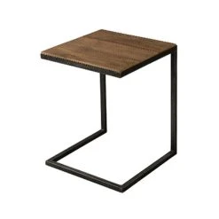 MES Bout De Canapé En Teck Recyclé Et Métal - APPOLINE